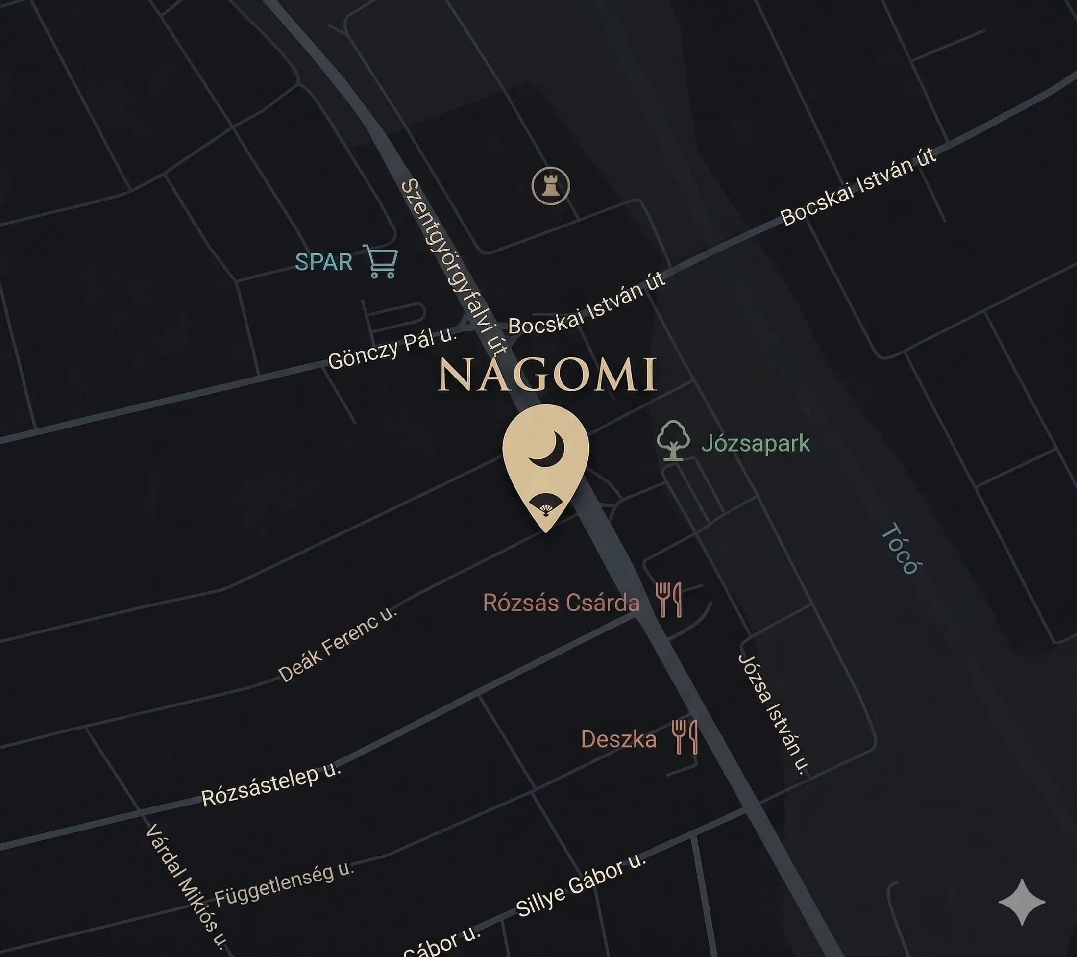 Nagomi Pilates Stúdió helyszíne a térképen